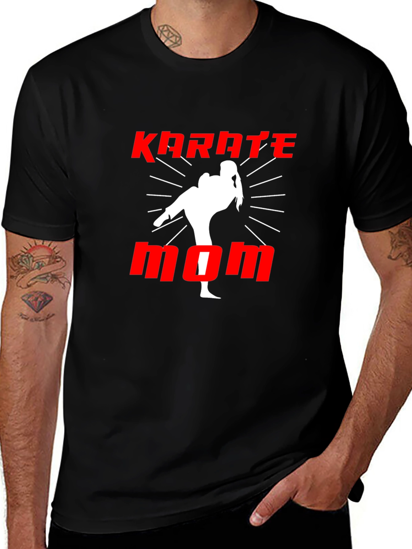 Karate Mom Black Graphic T-Shirt