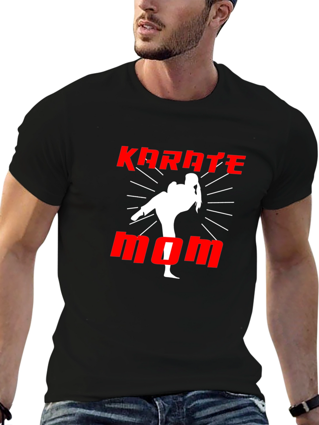Karate Mom Black Graphic T-Shirt