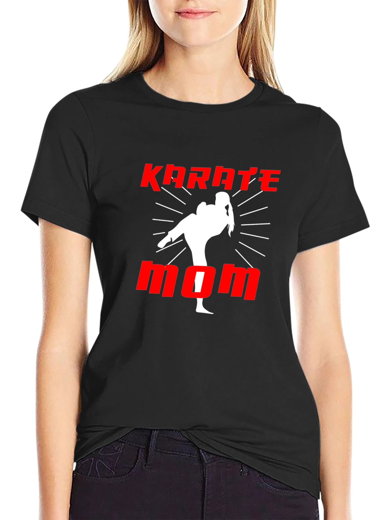 Karate Mom Black Graphic T-Shirt
