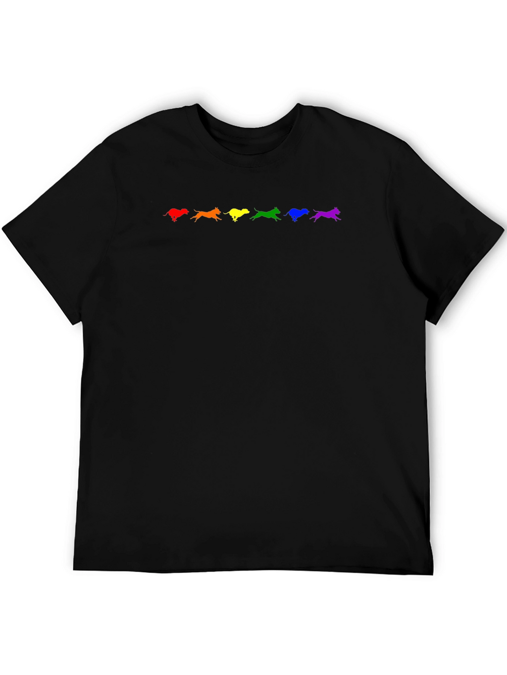 Rainbow Dogs Black T-Shirt
