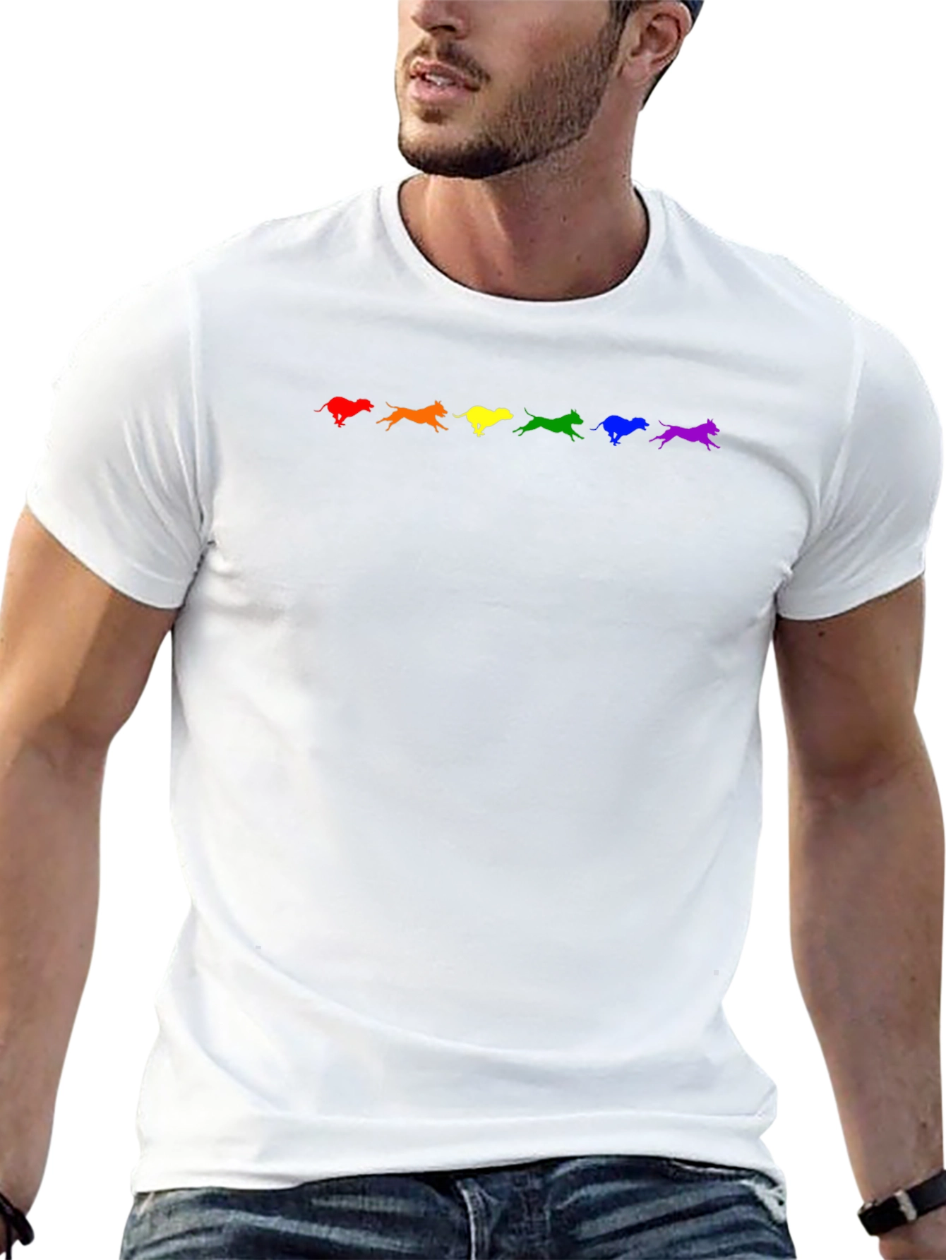 Rainbow Dogs Black T-Shirt