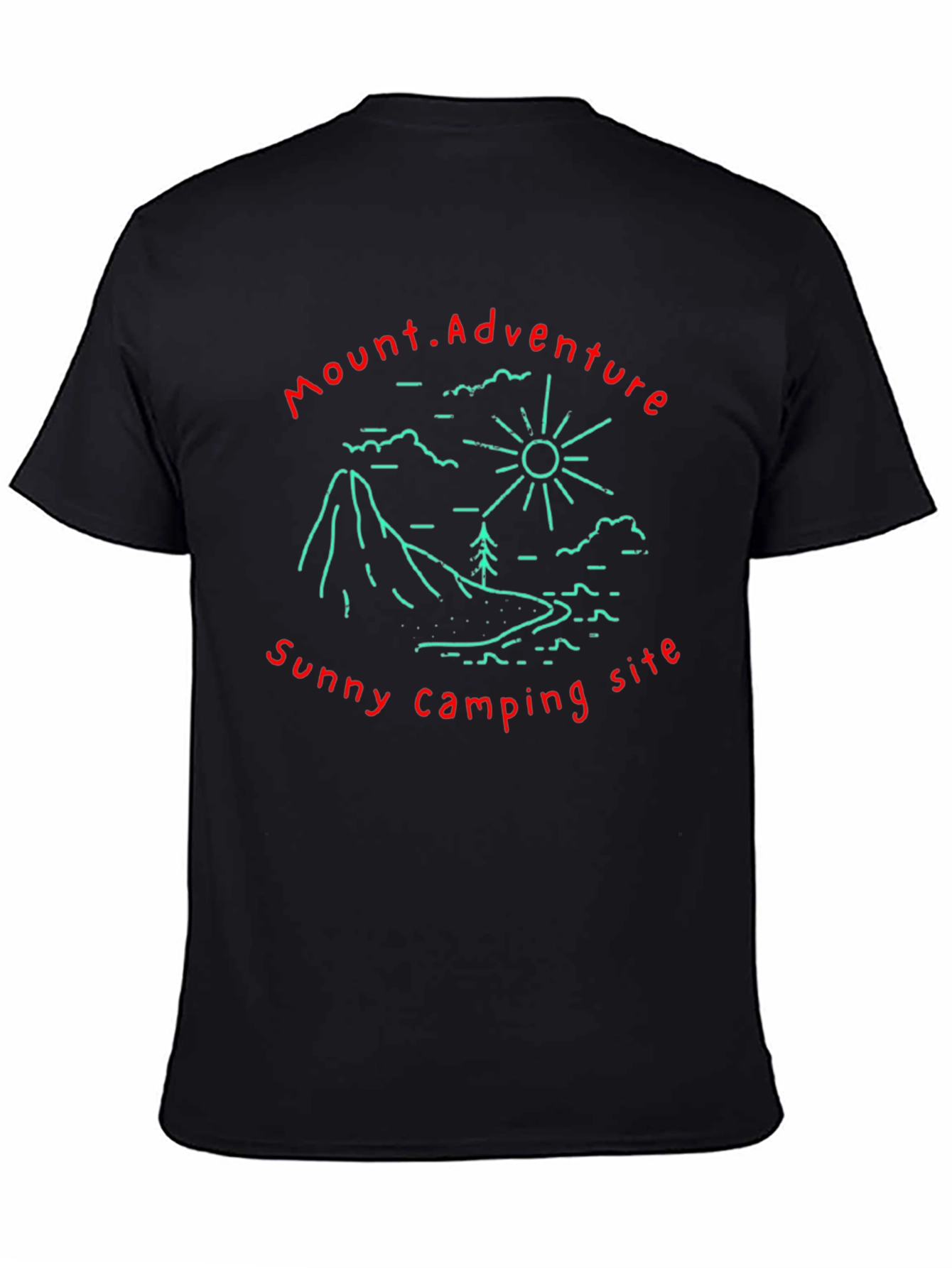 Mount Adventure Camping Graphic Tee - Black