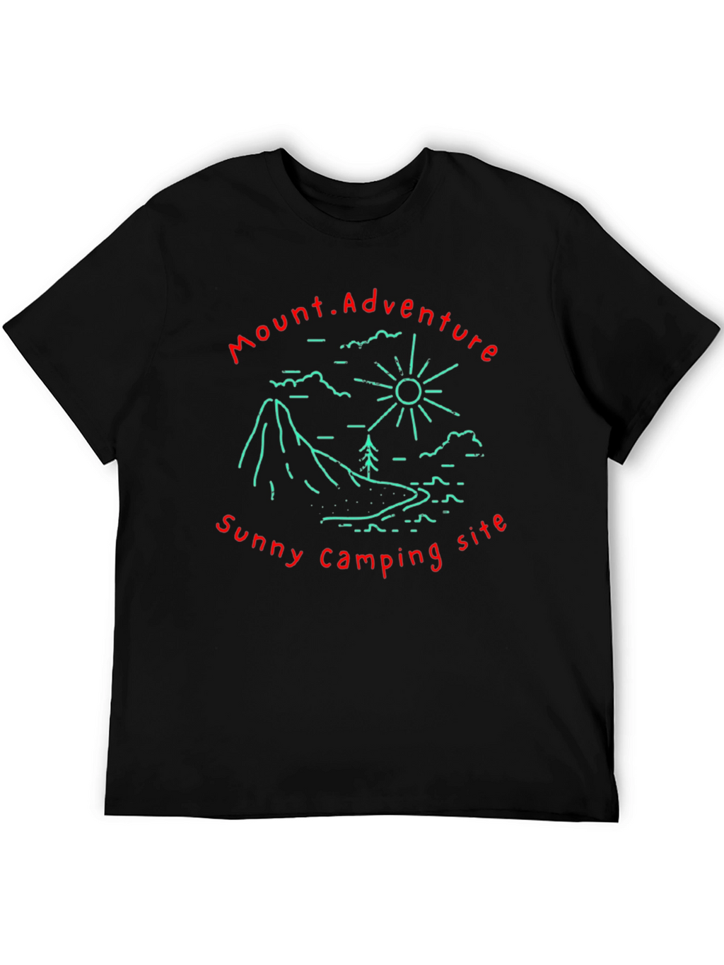 Mount Adventure Camping Graphic Tee - Black