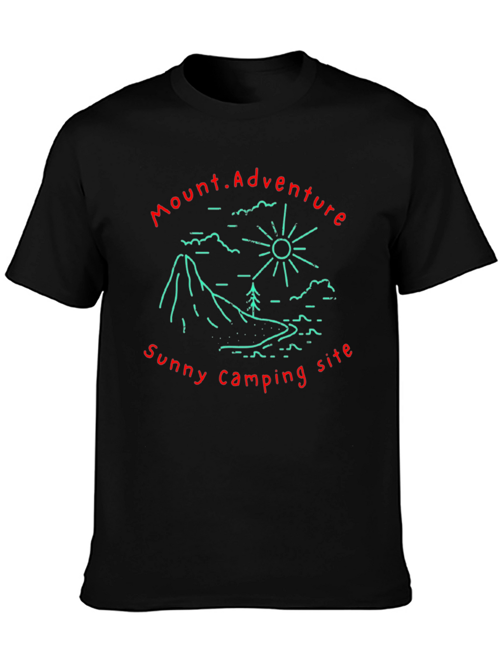 Mount Adventure Camping Graphic Tee - Black