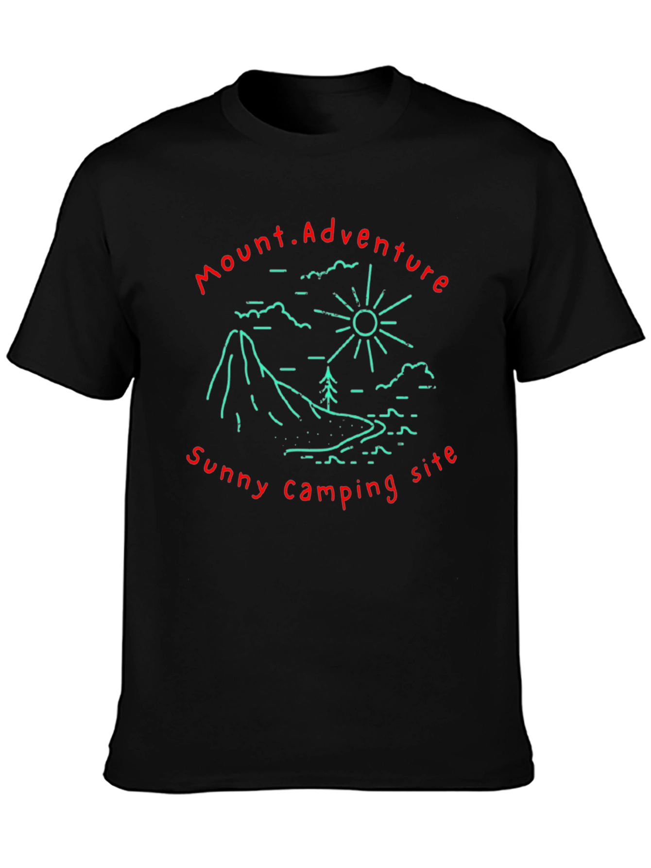 Mount Adventure Camping Graphic Tee - Black