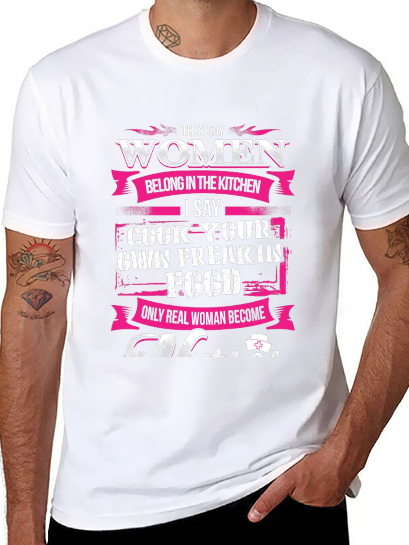 Women Belong in Kitchen T-Shirt - Cook Your Own Food
