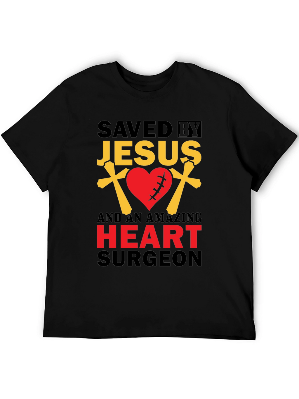Saved By Jesus Heart Surgeon Graphic T-Shirt