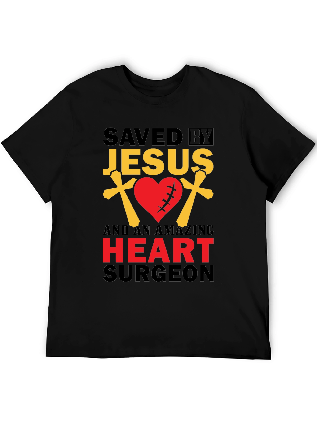 Saved By Jesus Heart Surgeon Graphic T-Shirt