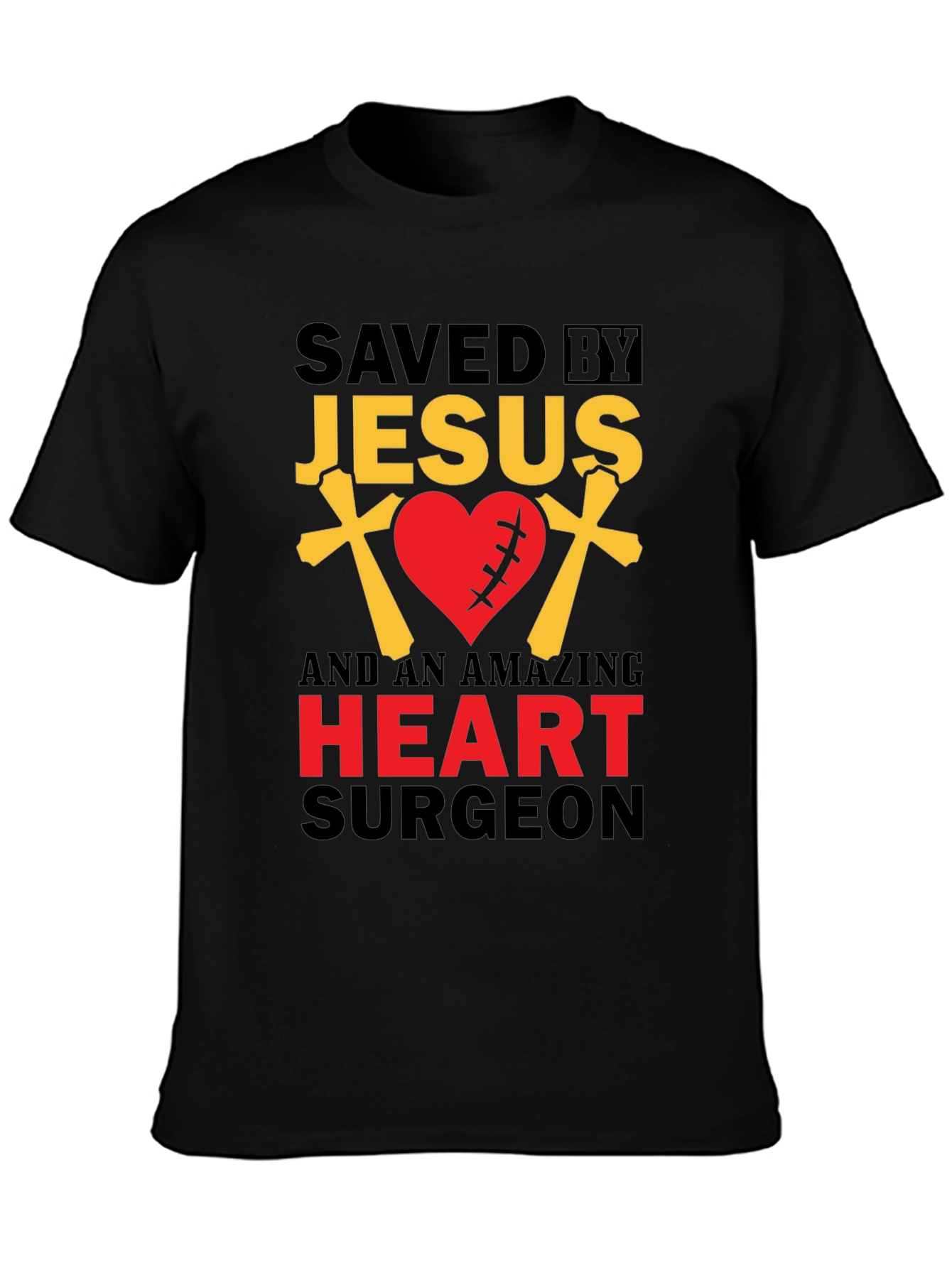 Saved By Jesus Heart Surgeon Graphic T-Shirt