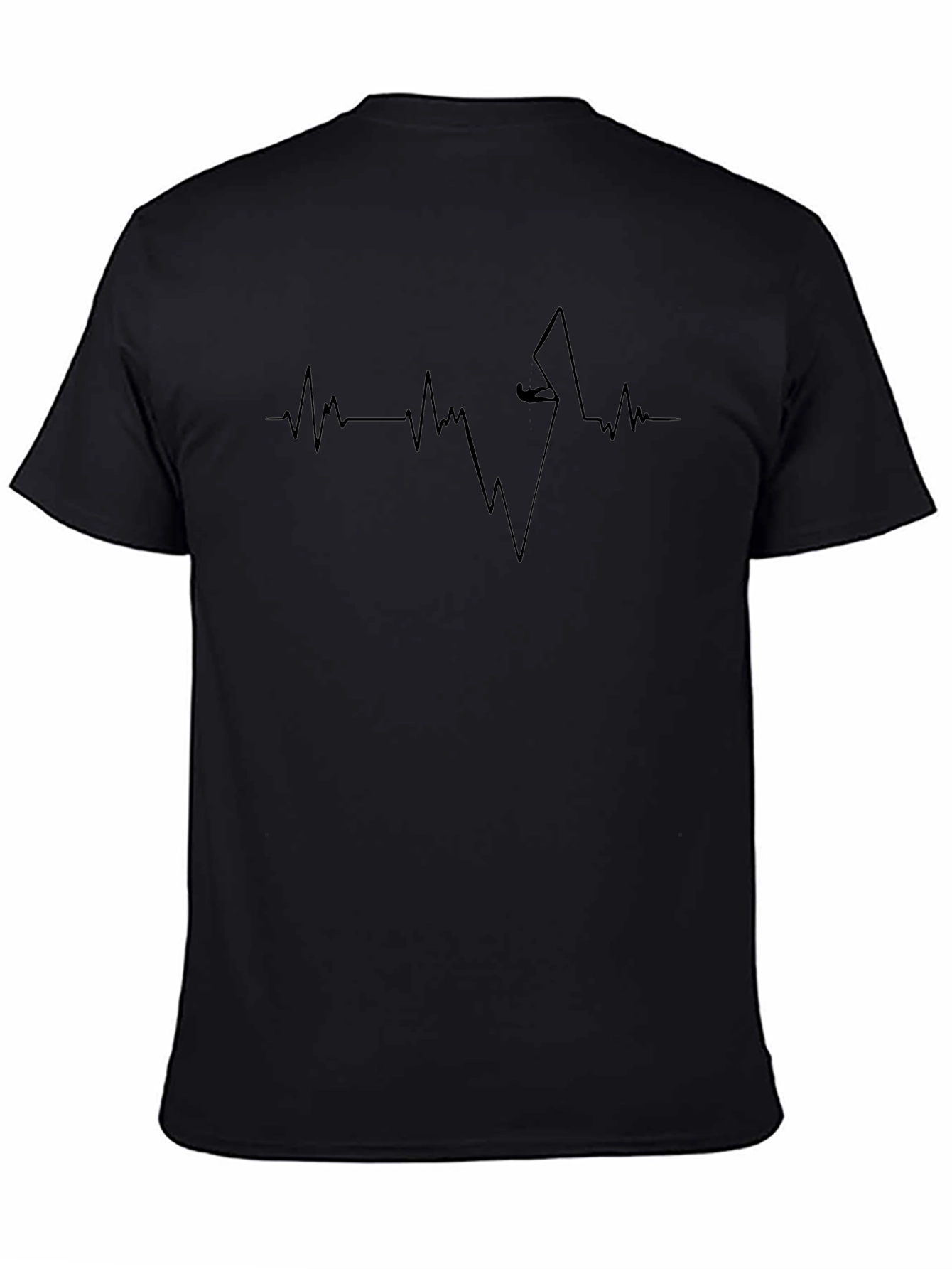 Climbing Heartbeat Graphic Tee - Black