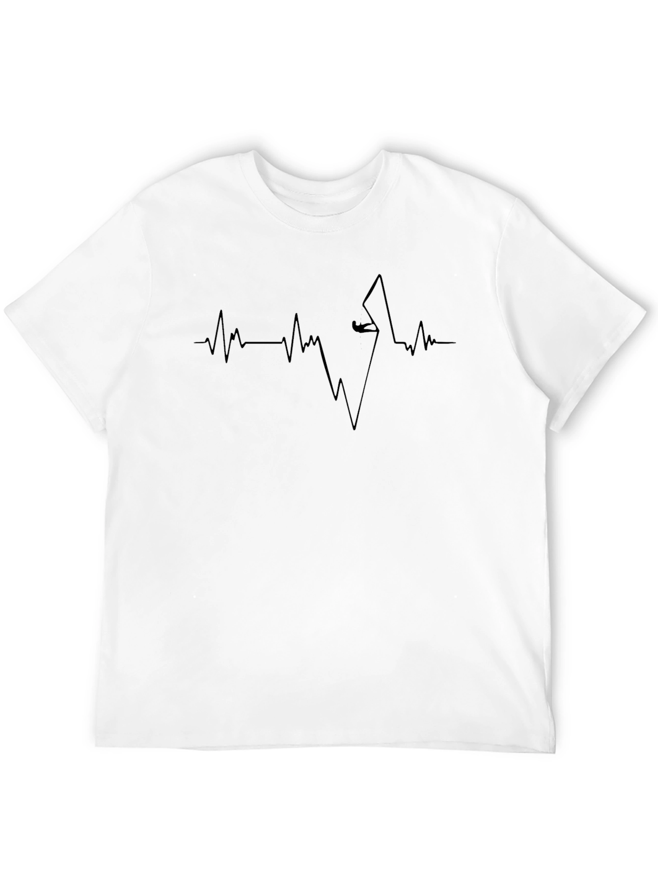 Climbing Heartbeat Graphic Tee - Black