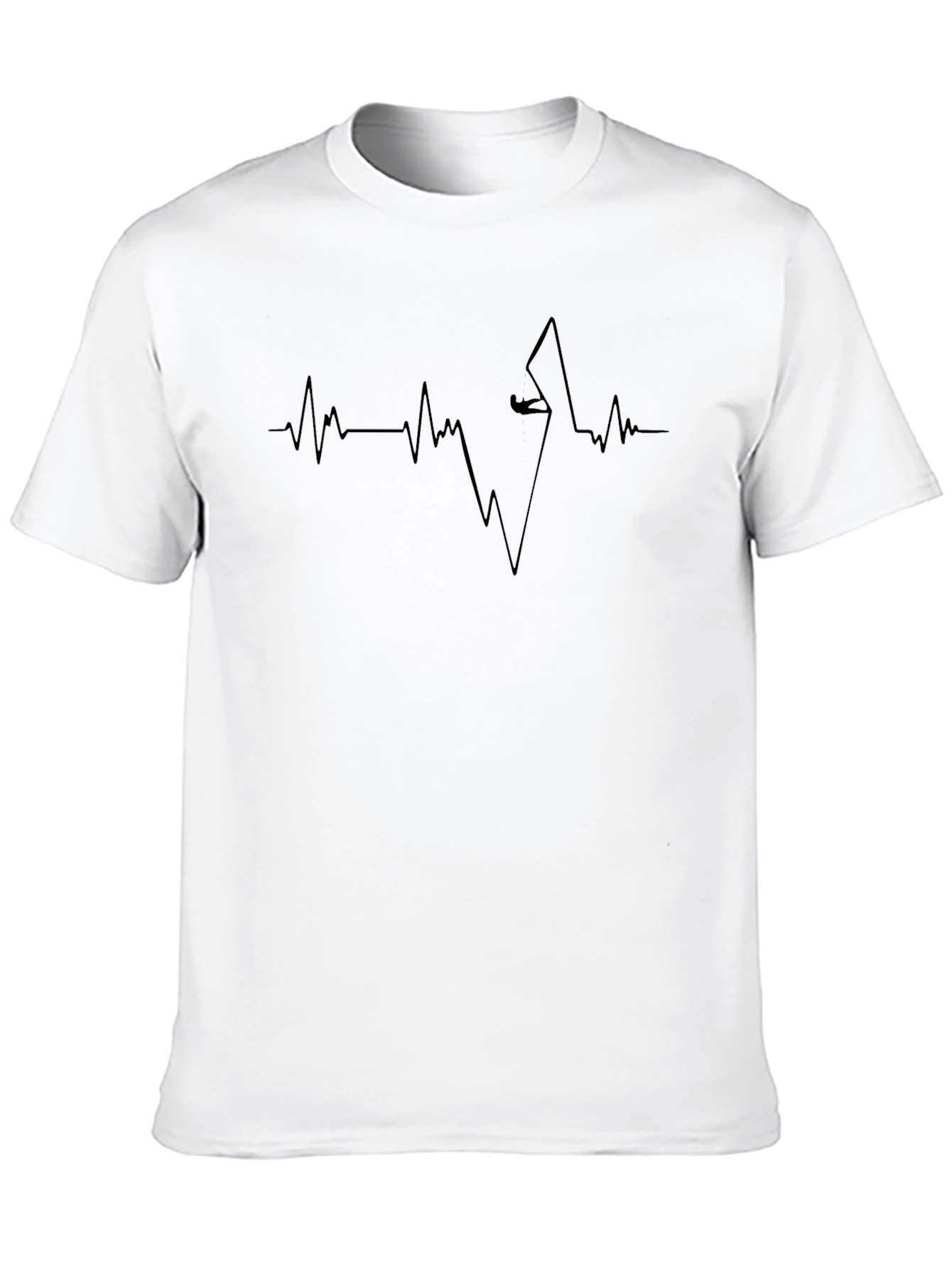 Climbing Heartbeat Graphic Tee - Black