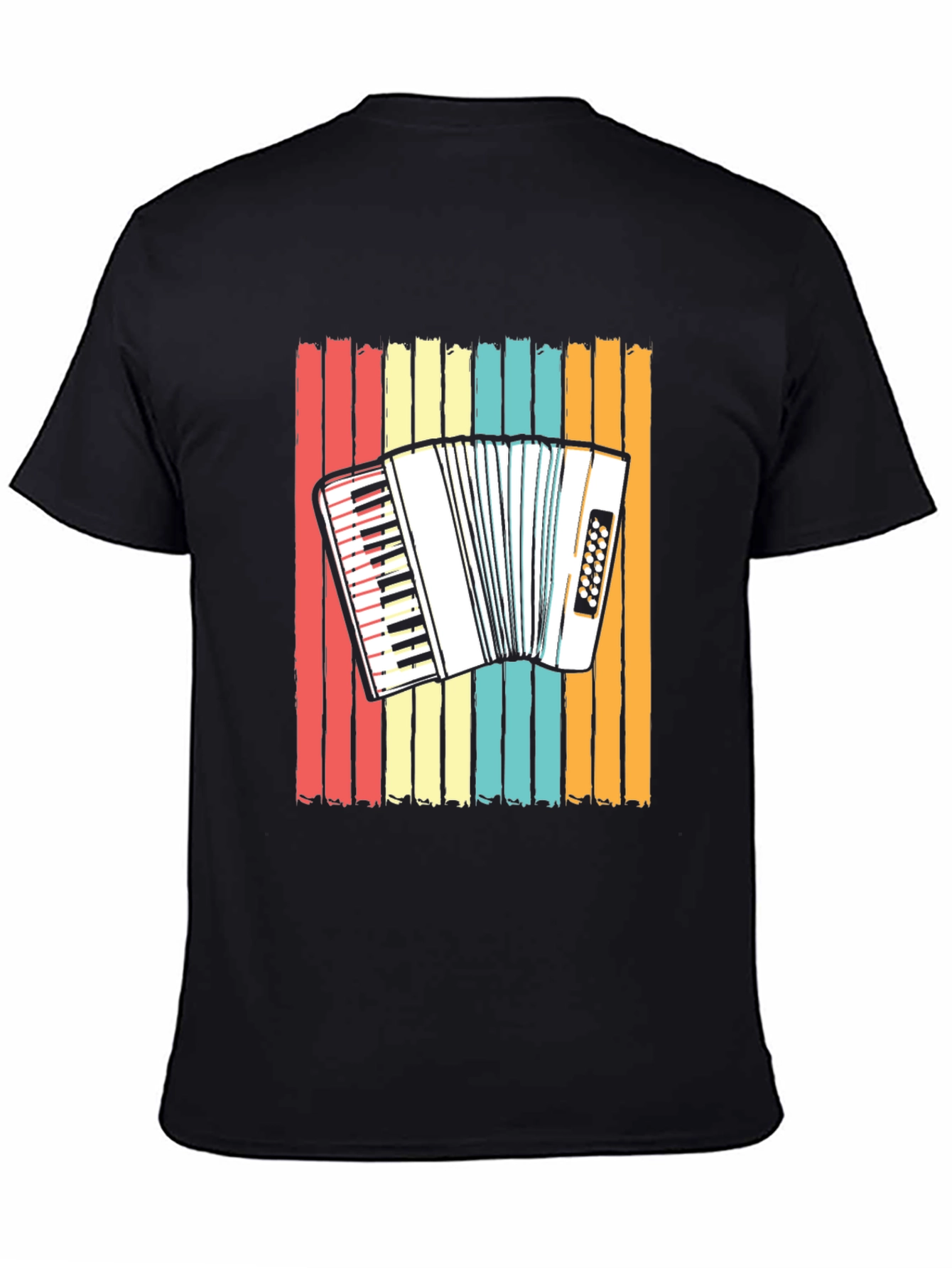 Accordion Retro Stripe T-Shirt - Music Lover Tee