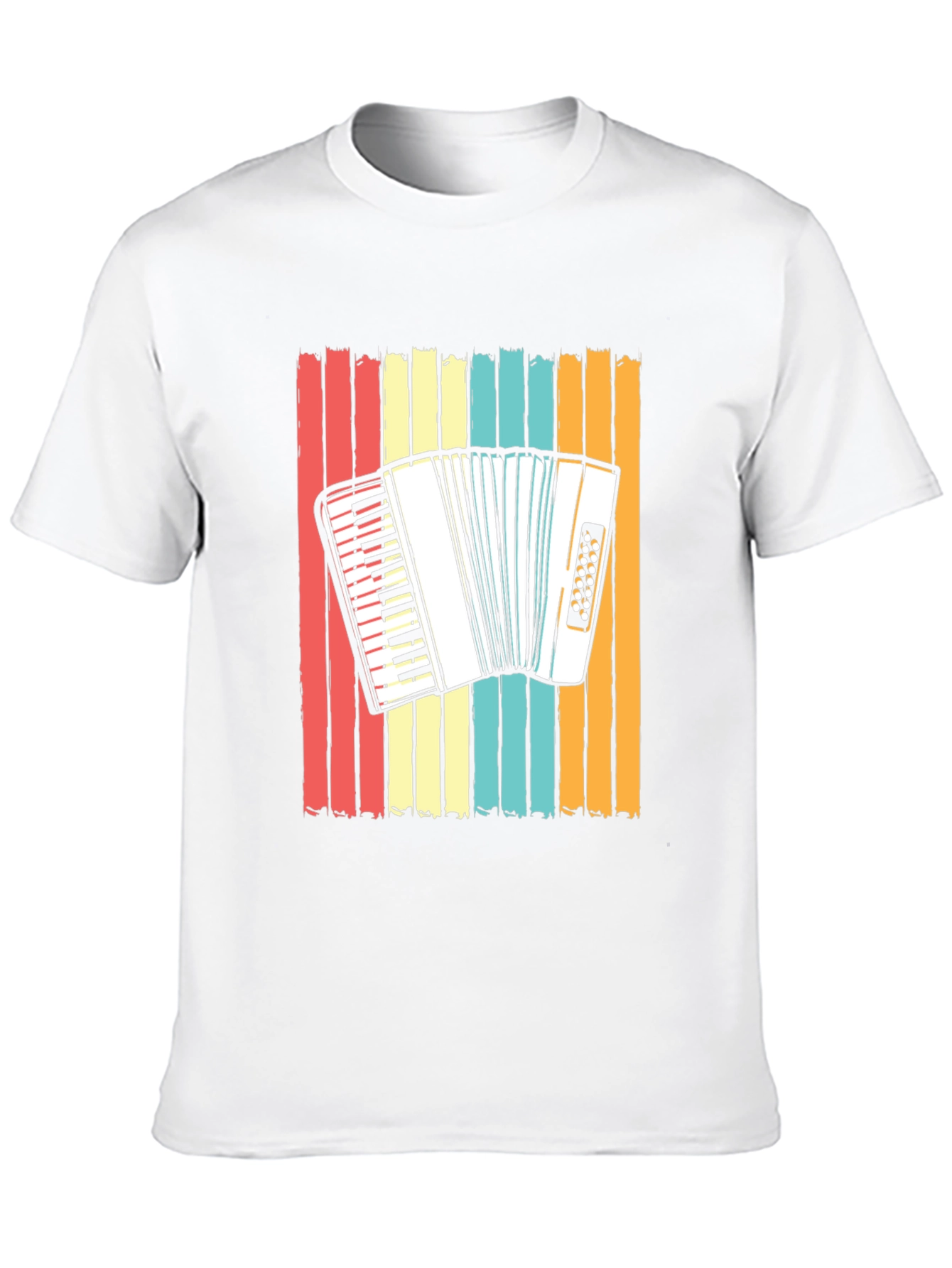Accordion Retro Stripe T-Shirt - Music Lover Tee
