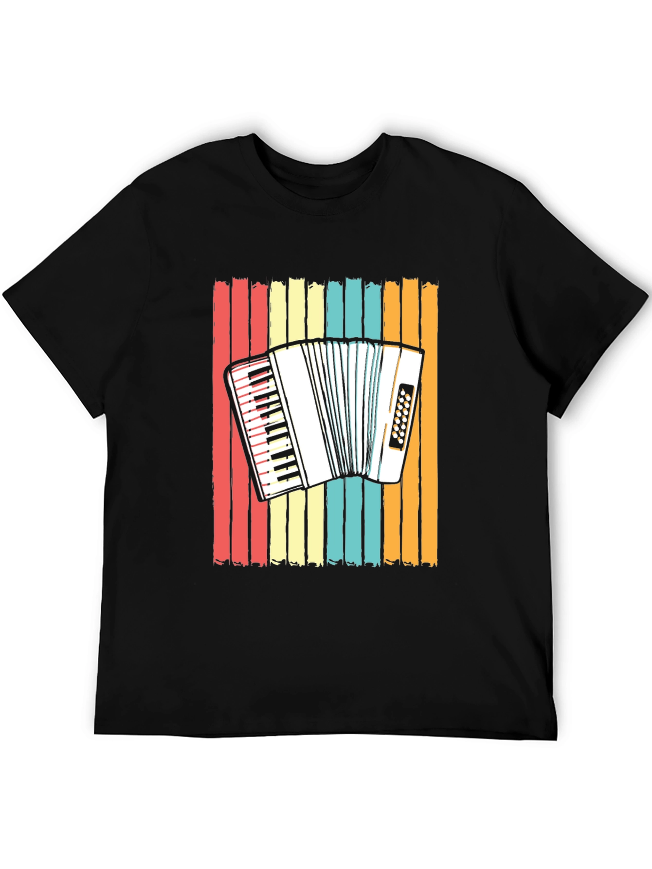 Accordion Retro Stripe T-Shirt - Music Lover Tee