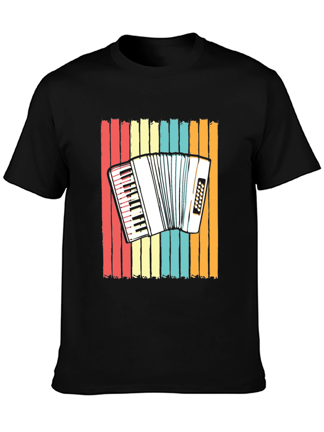 Accordion Retro Stripe T-Shirt - Music Lover Tee