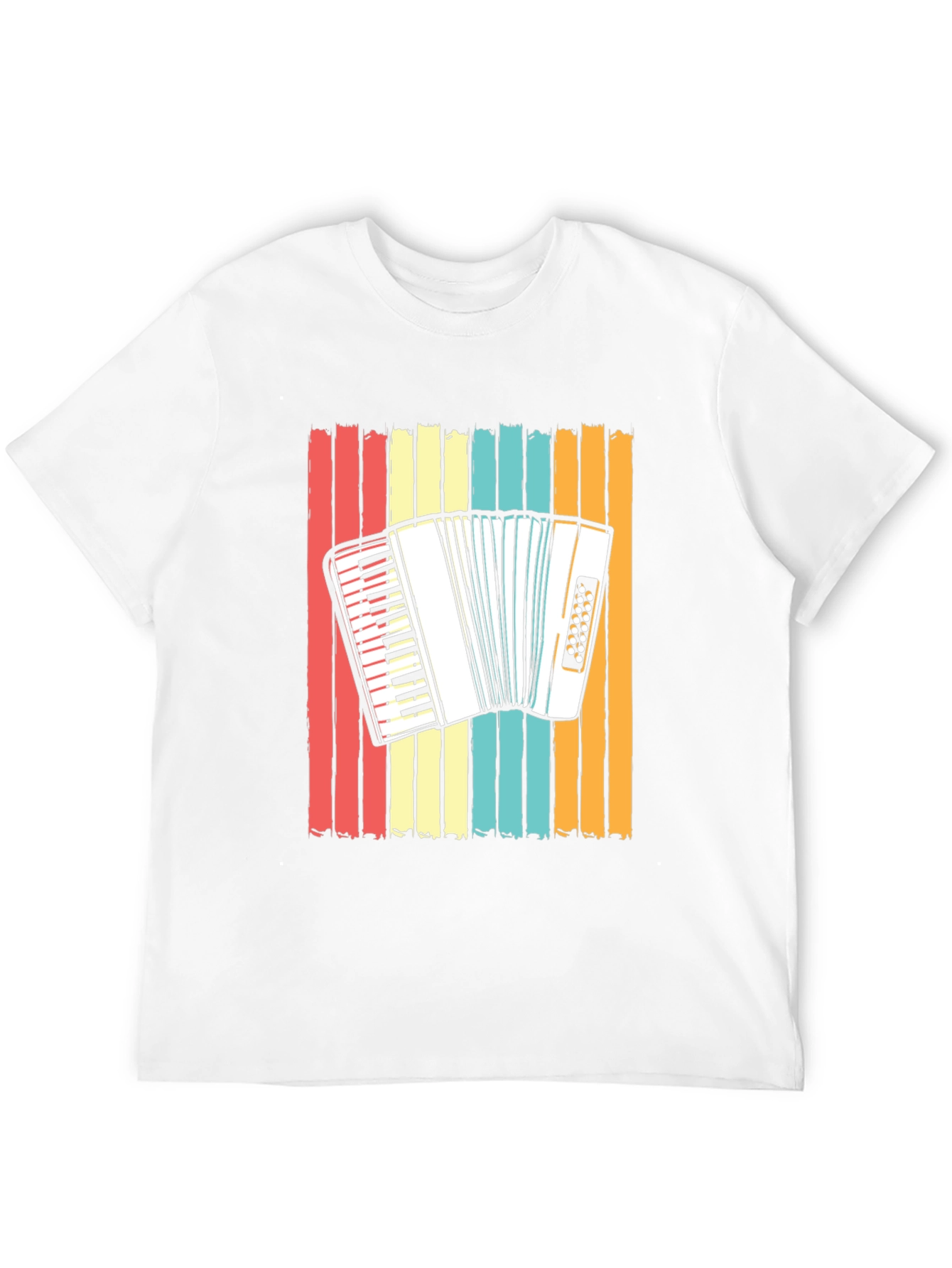 Accordion Retro Stripe T-Shirt - Music Lover Tee