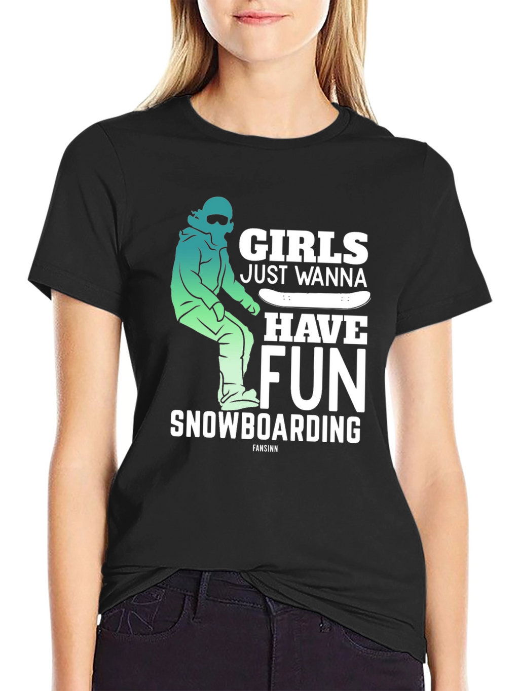 Girls Just Wanna Have Fun Snowboarding Tee