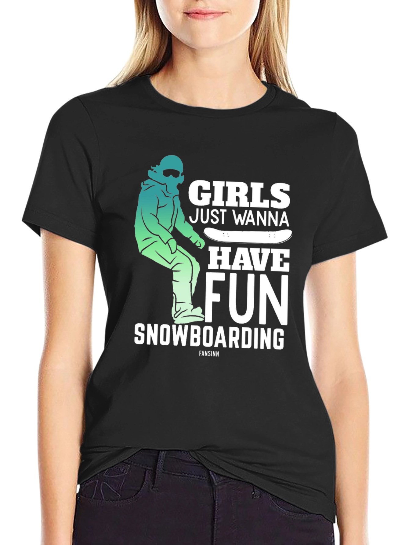 Girls Just Wanna Have Fun Snowboarding Tee
