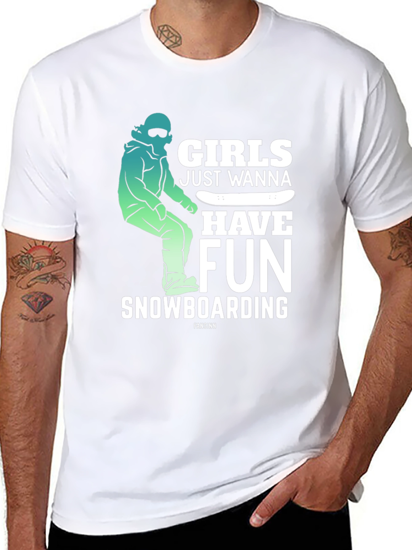Girls Just Wanna Have Fun Snowboarding Tee