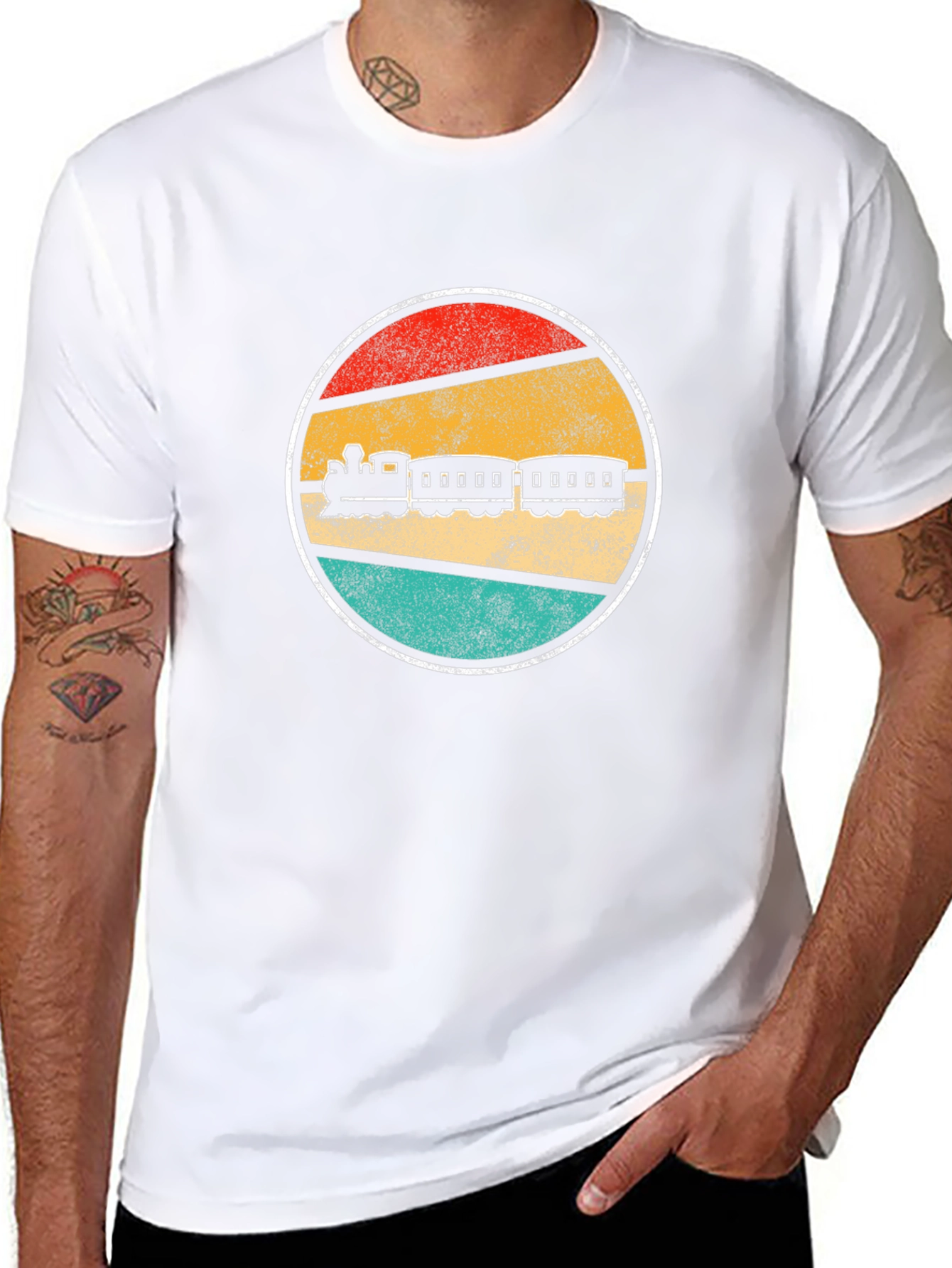 Retro Train Graphic Tee - Vintage Railroad T-Shirt
