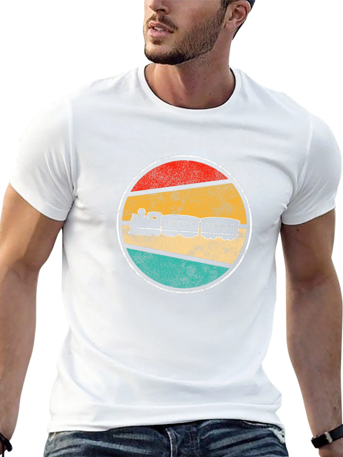 Retro Train Graphic Tee - Vintage Railroad T-Shirt