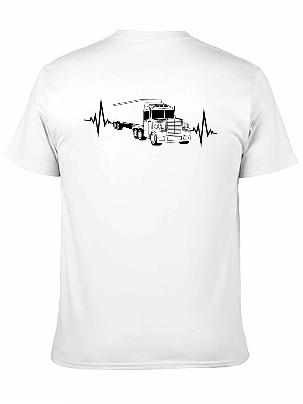 Trucker Heartbeat T-Shirt - Black Crew Neck