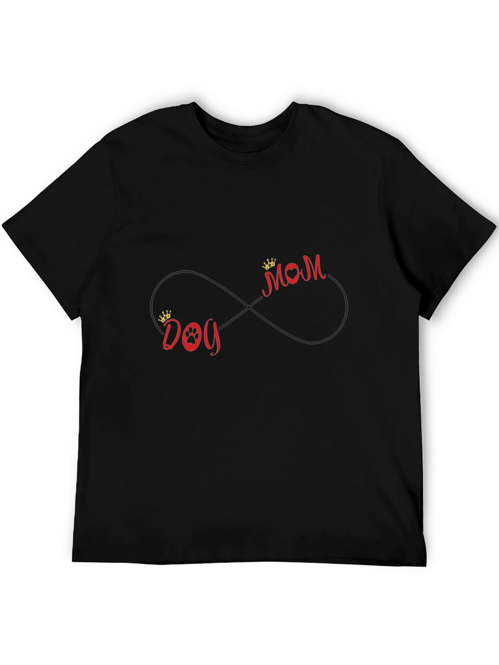 Dog Mom Infinity Graphic Tee - Black