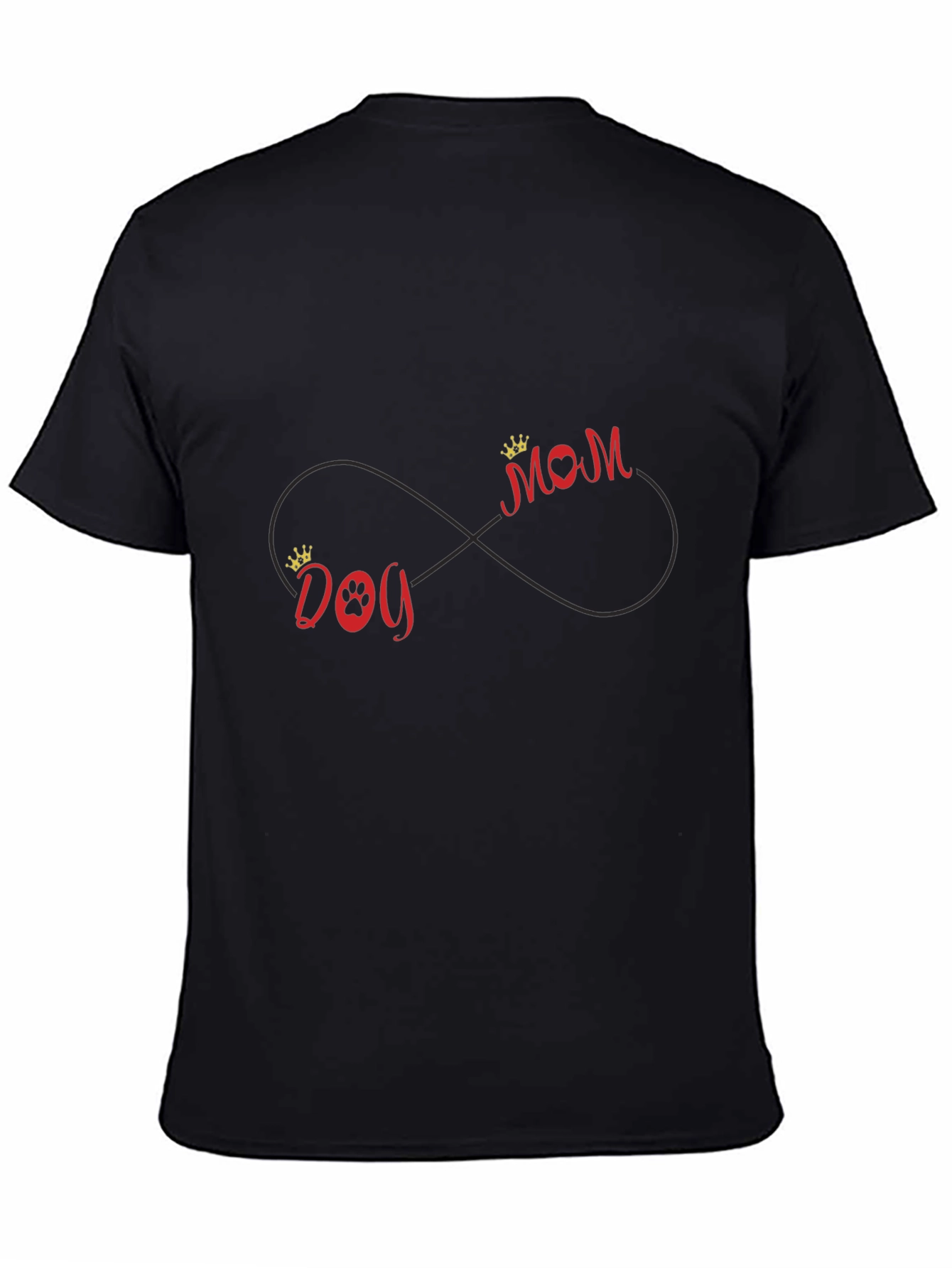 Dog Mom Infinity Graphic Tee - Black