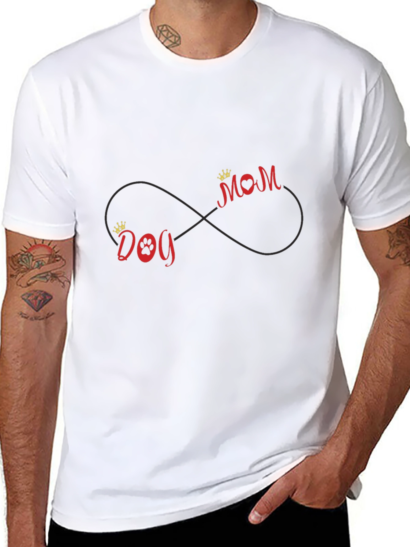 Dog Mom Infinity Graphic Tee - Black