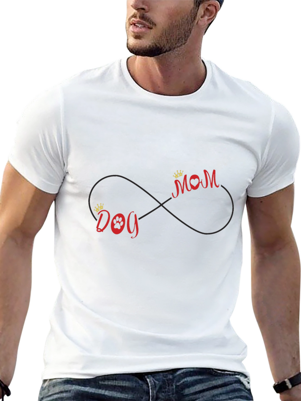 Dog Mom Infinity Graphic Tee - Black