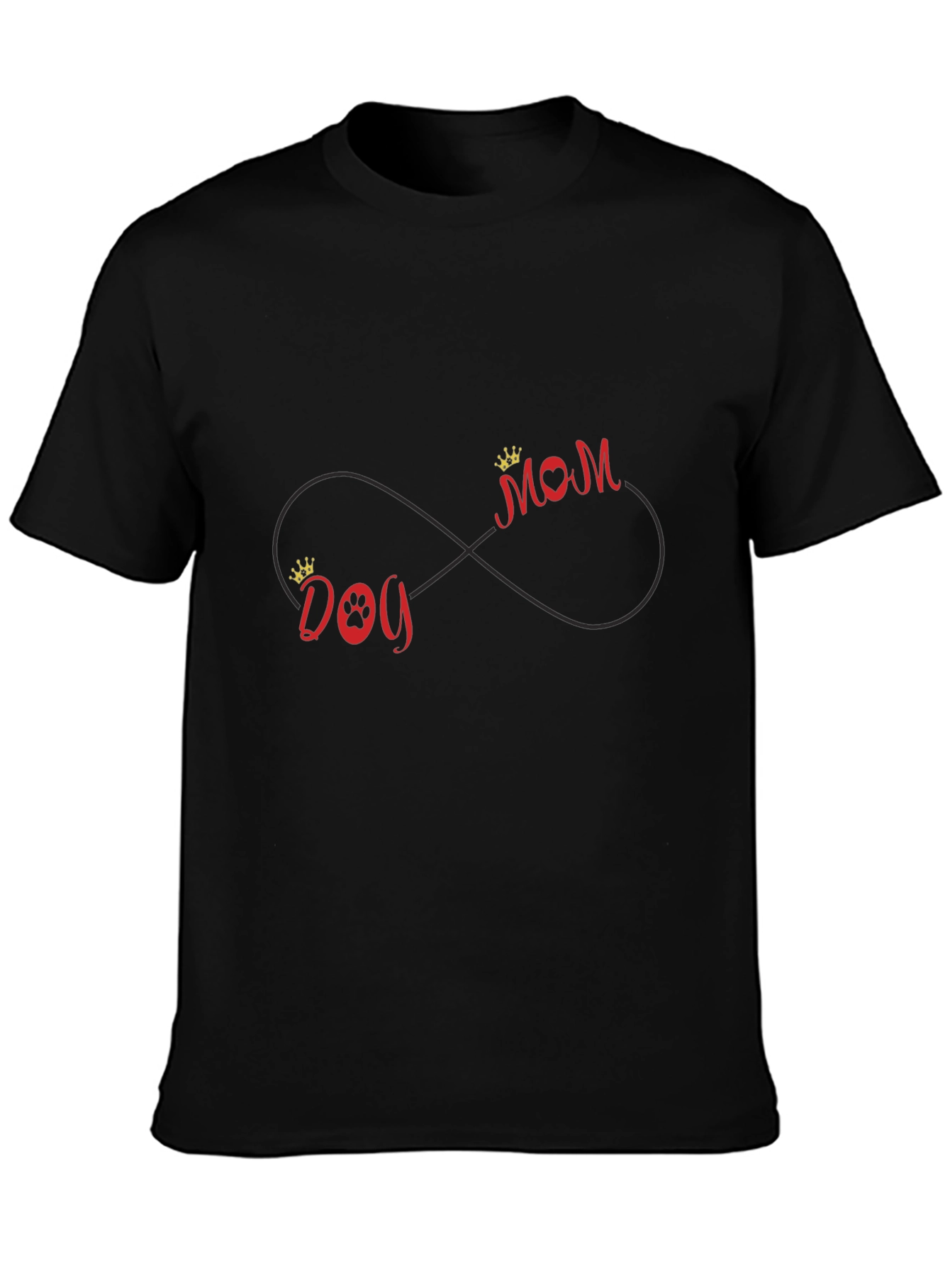 Dog Mom Infinity Graphic Tee - Black