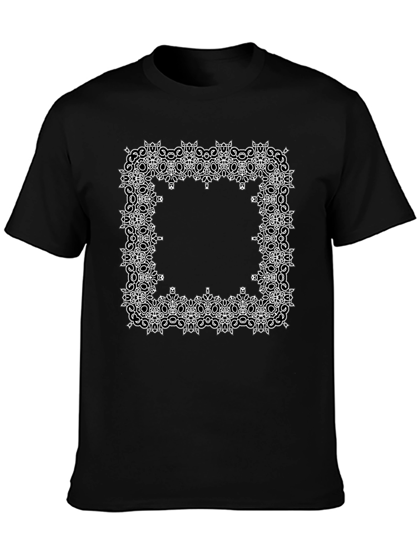 Geometric Frame Graphic Tee - Black