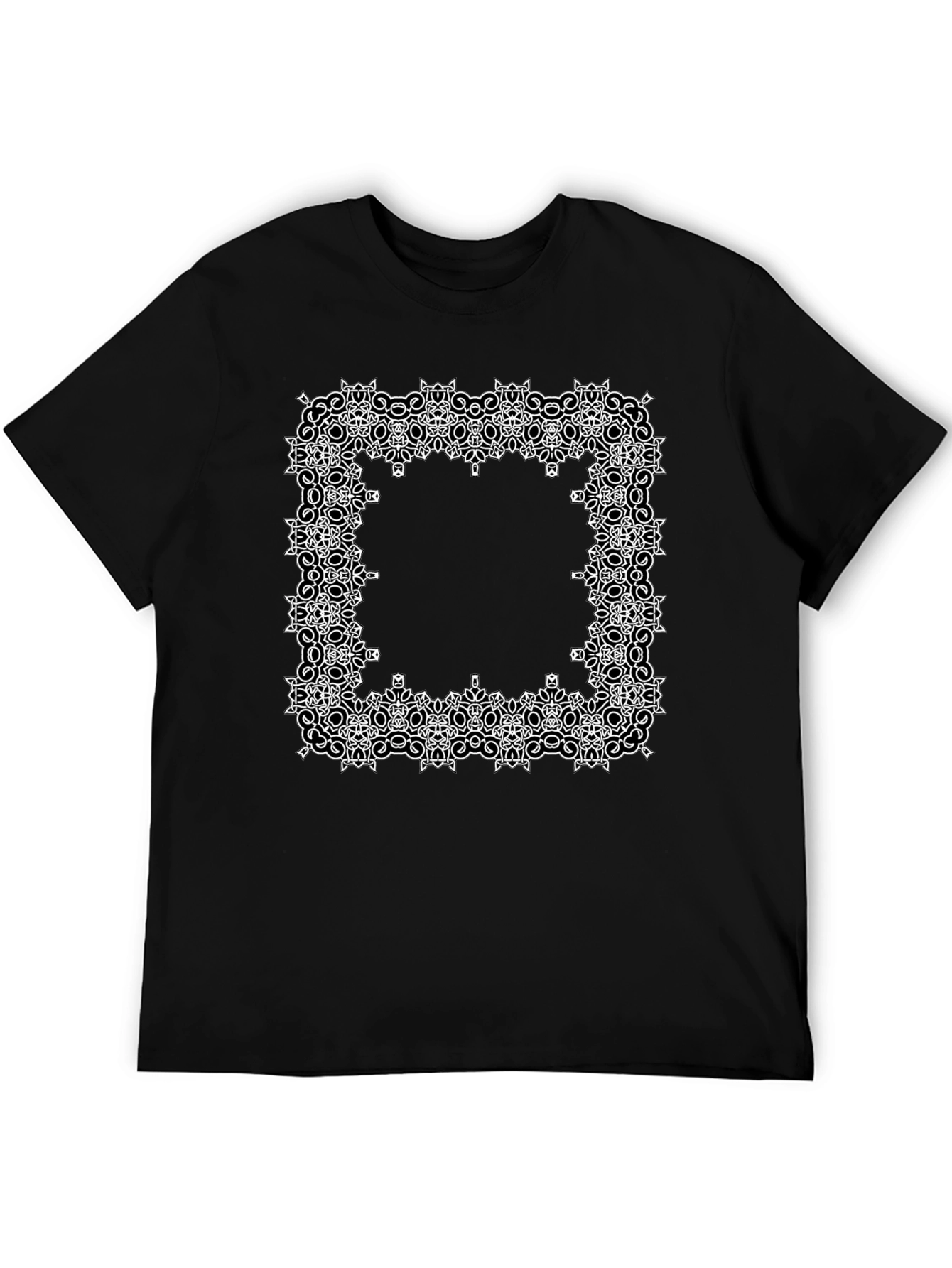 Geometric Frame Graphic Tee - Black