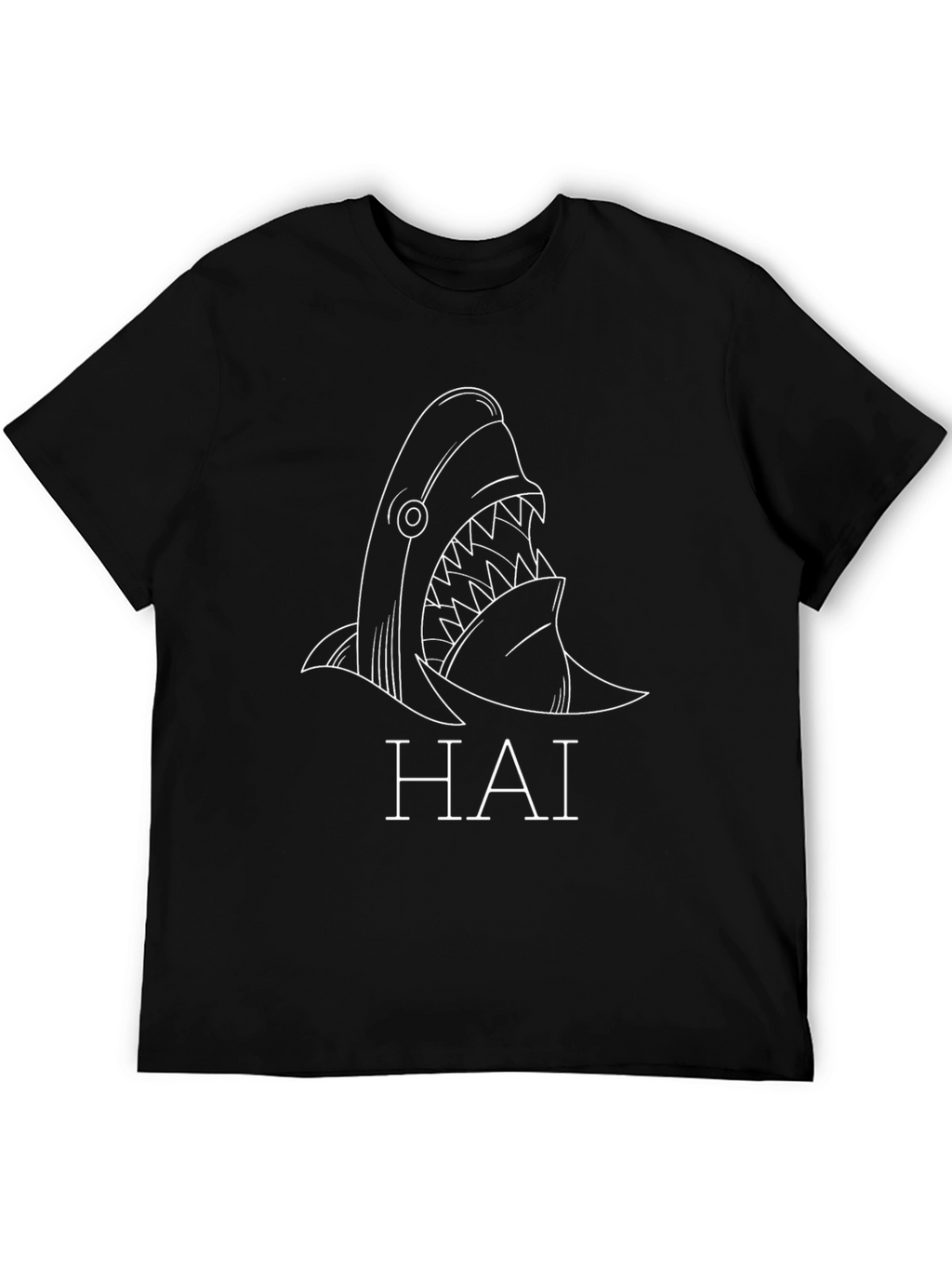 Black Shark Graphic Tee - Hai Print