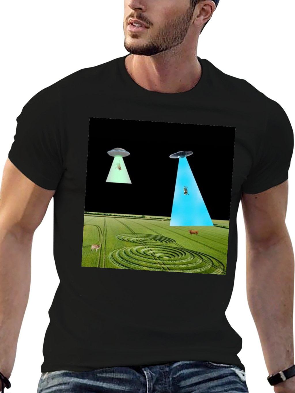 UFO Abduction T-Shirt - Black