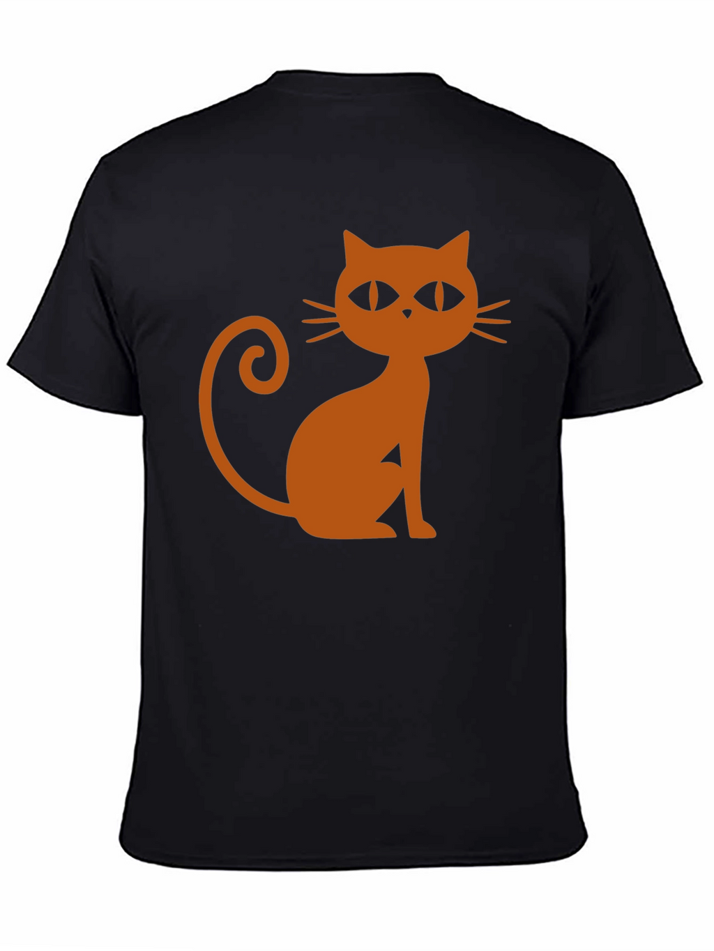 Black T-Shirt with Halloween Cat Graphic