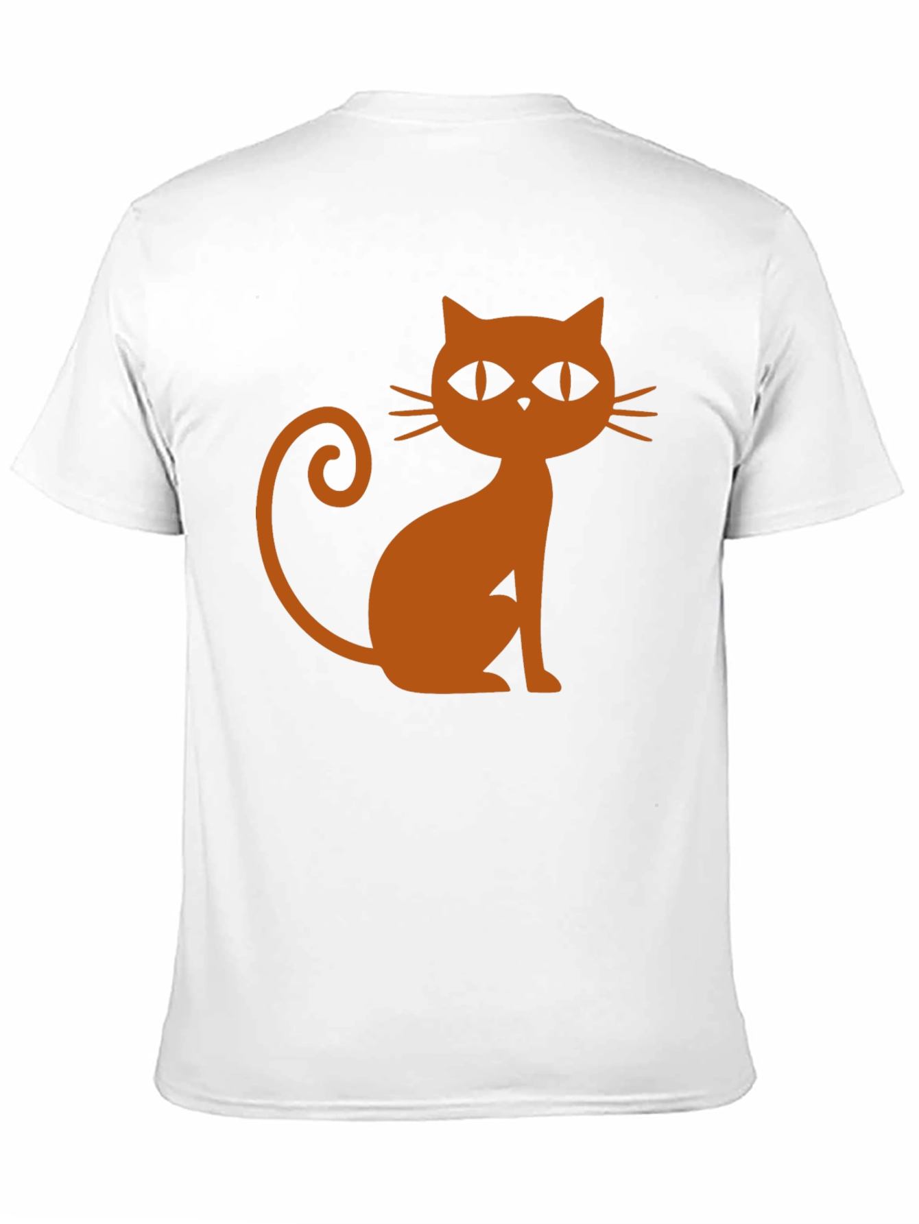 Black T-Shirt with Halloween Cat Graphic