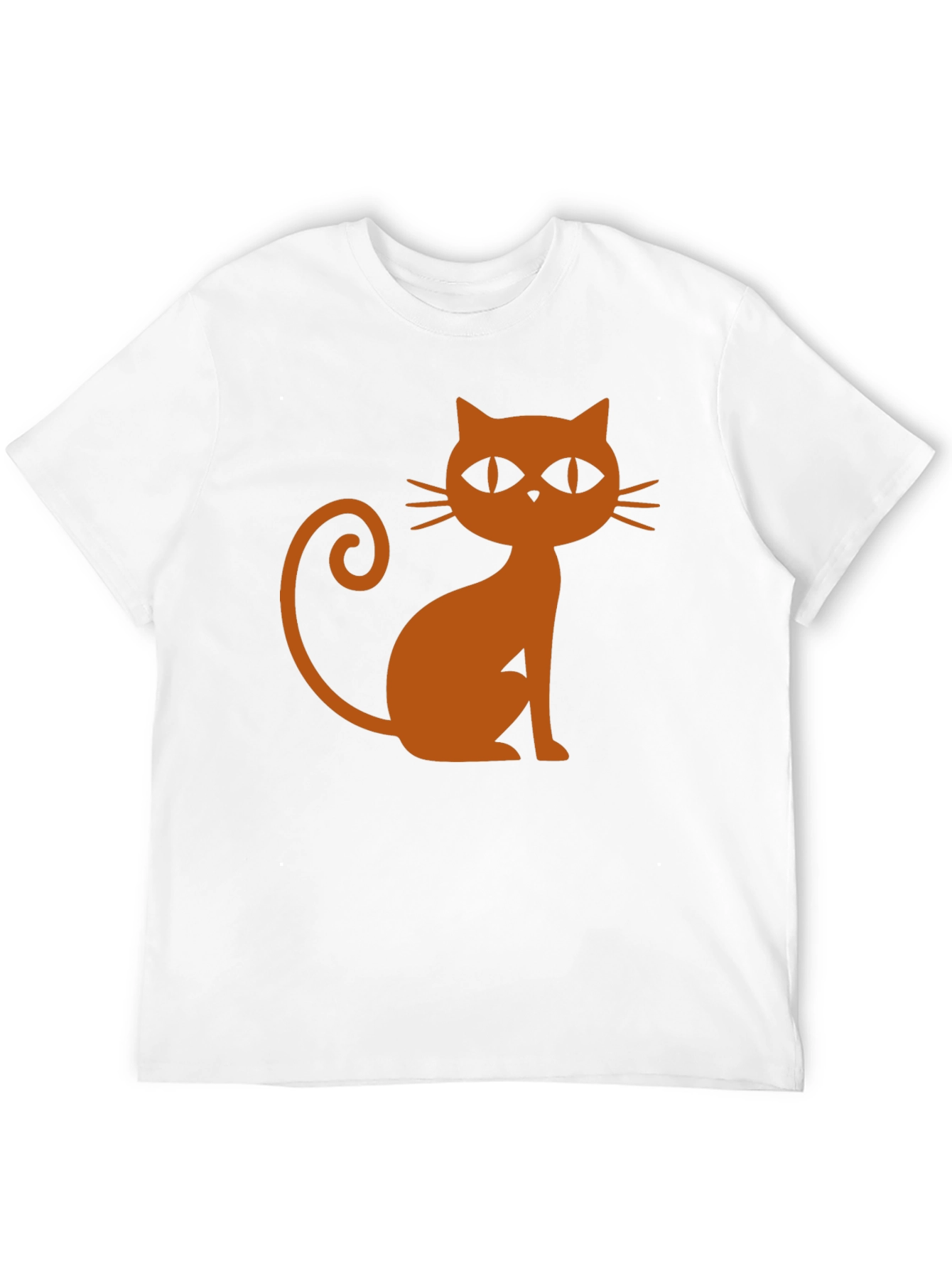 Black T-Shirt with Halloween Cat Graphic