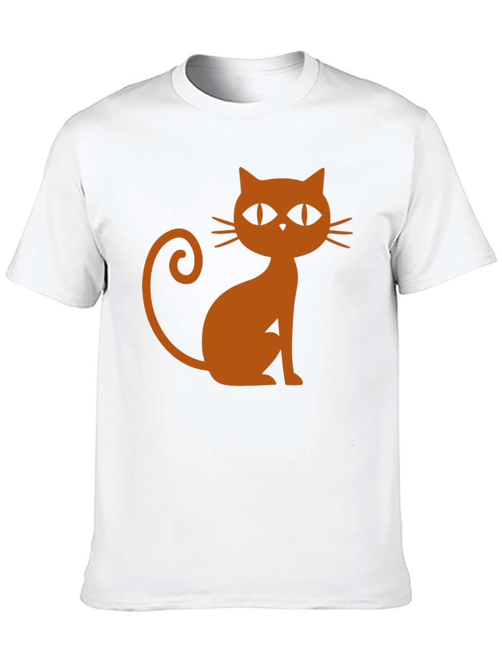 Black T-Shirt with Halloween Cat Graphic