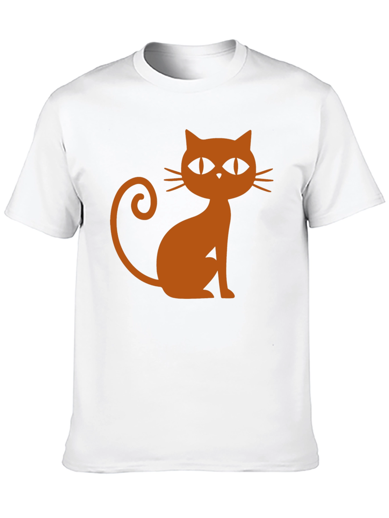 Black T-Shirt with Halloween Cat Graphic