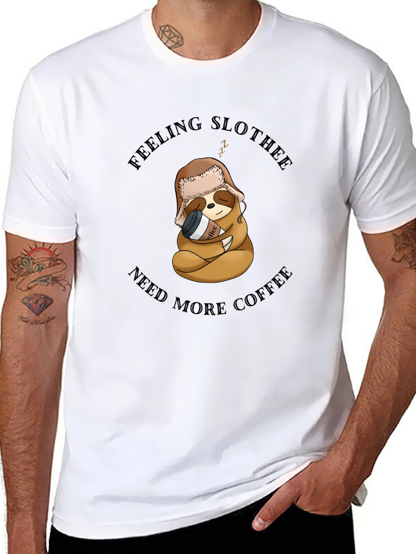 Feeling Slothee? Coffee Graphic T-Shirt