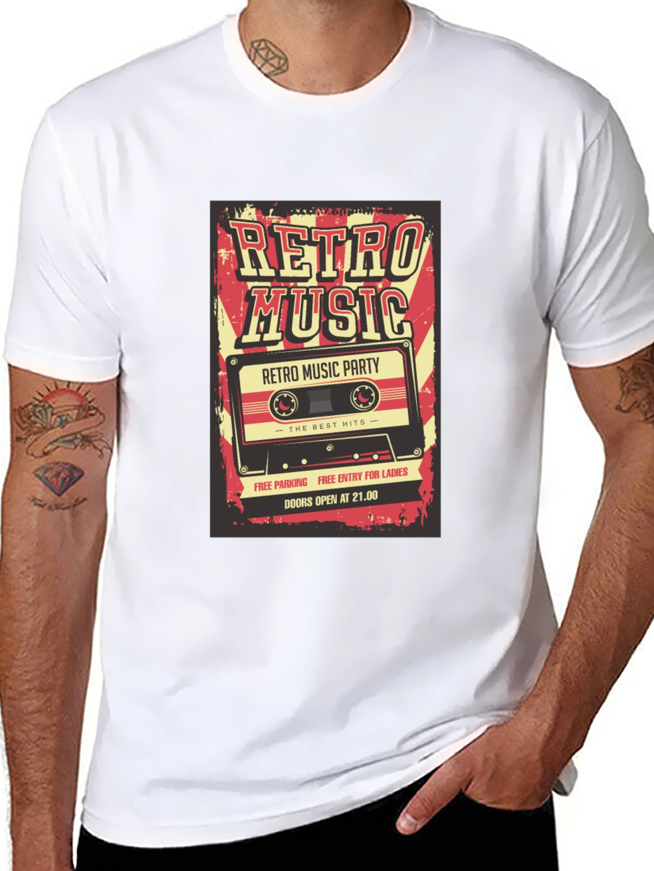 Retro Music Graphic T-Shirt - Vintage Style Party Tee