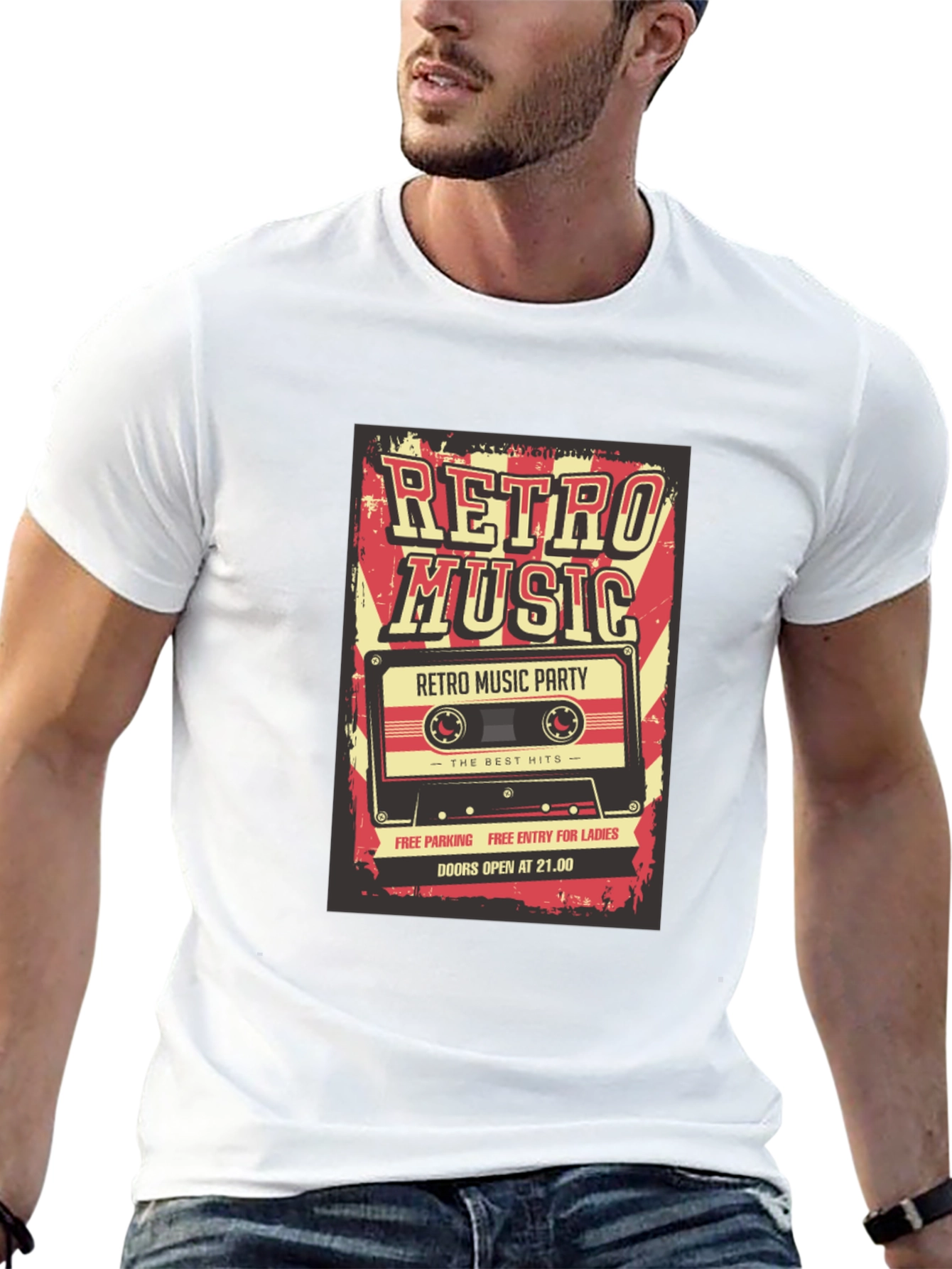 Retro Music Graphic T-Shirt - Vintage Style Party Tee
