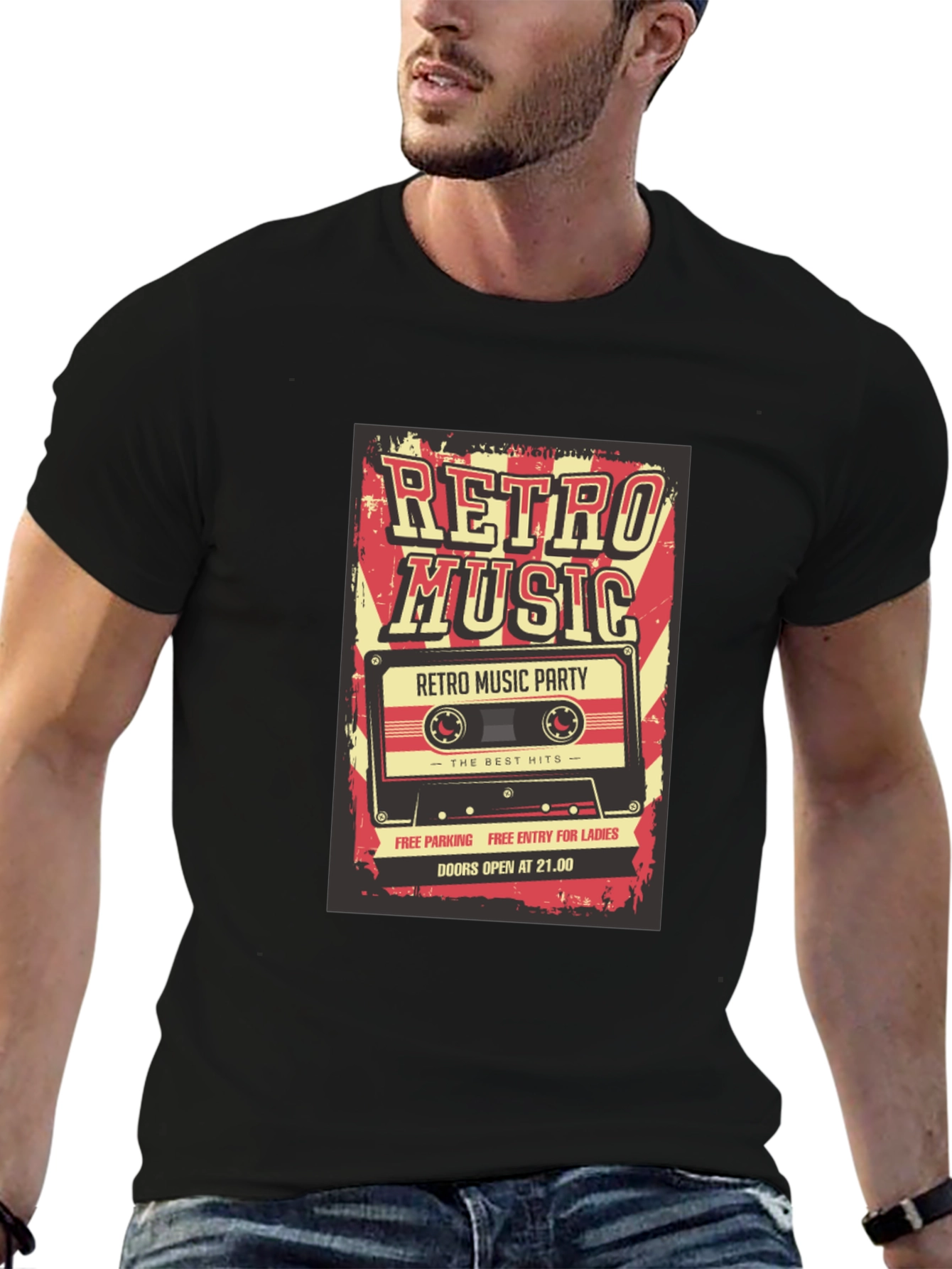 Retro Music Graphic T-Shirt - Vintage Style Party Tee
