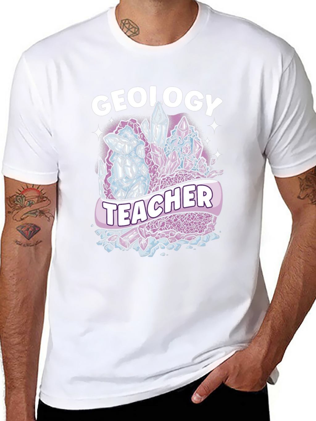 Geology Teacher T-Shirt - Crystal Design