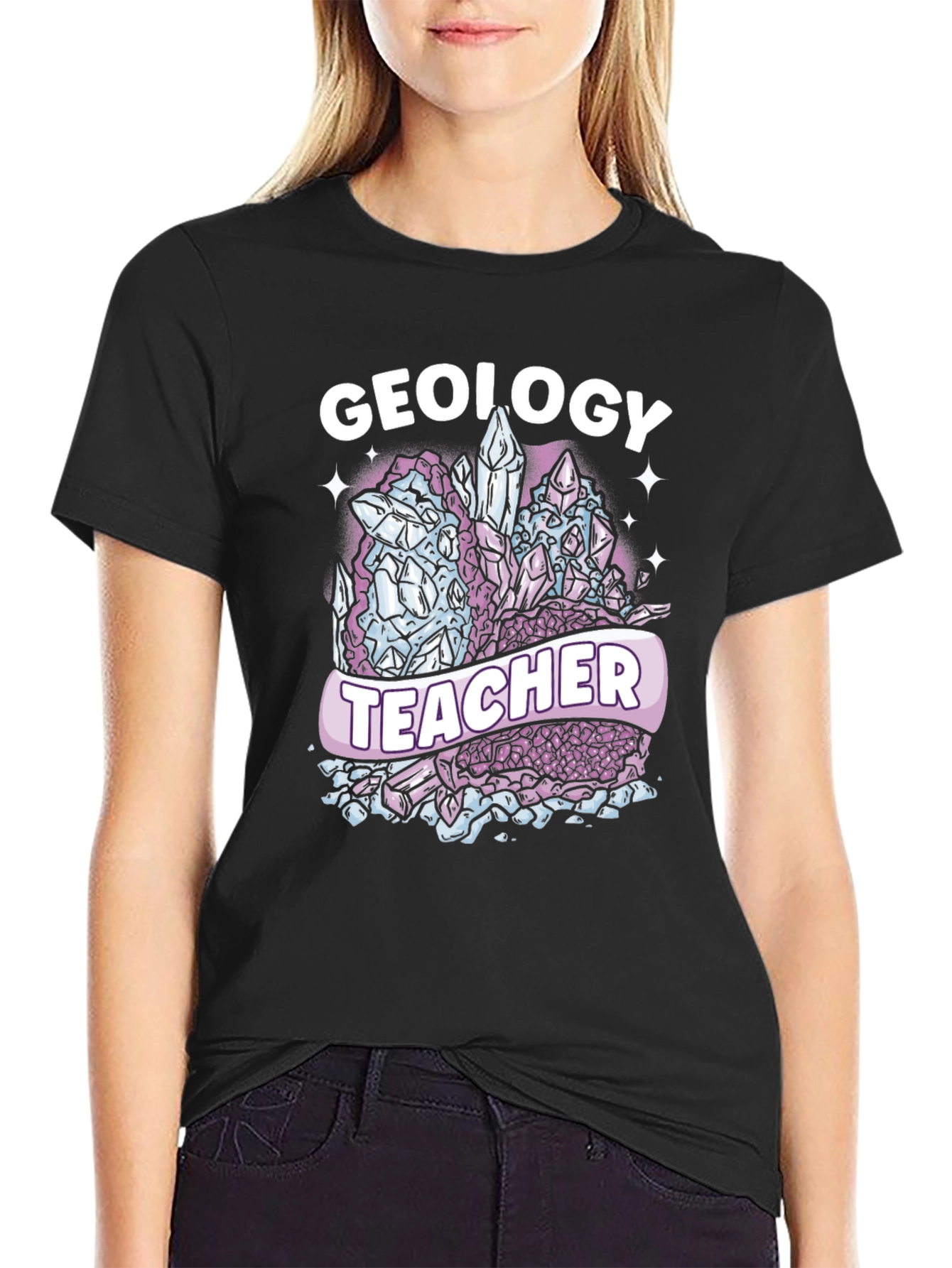 Geology Teacher T-Shirt - Crystal Design