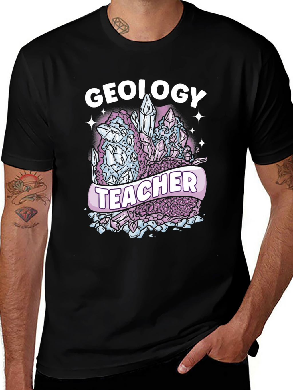 Geology Teacher T-Shirt - Crystal Design