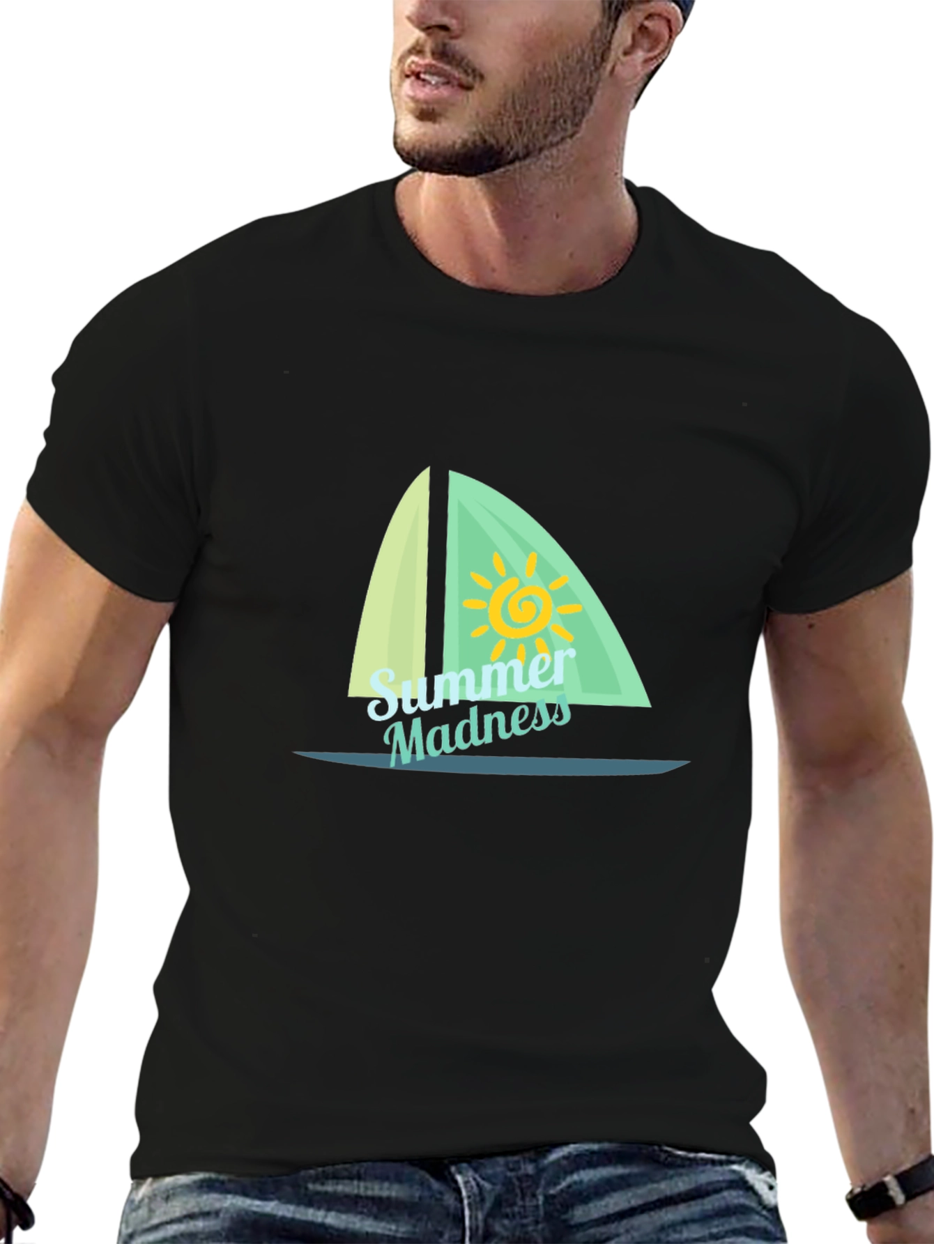 Summer Madness Sailboat T-Shirt - Black