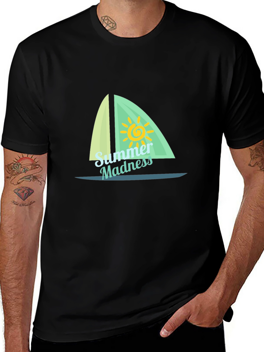 Summer Madness Sailboat T-Shirt - Black